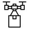 Drone parcel delivery icon outline vector. Export traffic