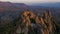 Drone photo of Bulgaria Belogradchik rocks in the autumn