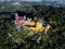 Drone photo - Castle of the Moors and Sintra National Palace. Sintra, Portugal