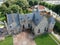 Drone photo of a castle taken with an advanced drone