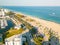 Drone photo Fort Lauderdale Beach parking and coastline