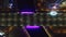 Drone photo. Illuminated Waterfall at the Sheikh Zayed Bridge at night. Dubai Water Canal