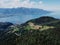 Drone photo of lake Geneva near Montreux