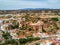 A drone photo of the medieval Silves Castle. Algarve region, Portugal.