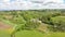 Drone photo of Novigrad castle, home of famous Frankopan landlord family standing above Dobra river near the town of Karlovac,