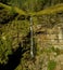 Drone photograph of a hidden waterfall in south wales