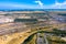 Drone photography, Garzweiler mine for mining lignite or brown coal, located in the German state of North-Rhine Westphalia.