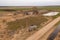 Drone photography of old abandoned and ruined rural building