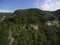 Drone photos. Beautiful mountain waterfall. Guam gorge, Monks Fa