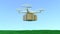 Drone pizza delivery, drone carrying pizza boxes, 3D-rendering