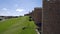 Drone point of view Avila cityscape. Spain