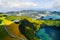 Drone point of view beautiful nature of Azores Island