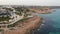 Drone point of view of coastal houses in the Playa Flamenca. Spain