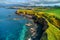 Drone point of view, picturesque nature of Azores