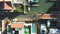 Drone, property and a home along a canal for luxury apartment or residential housing. Real estate, architecture or