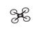 Drone quad copter with digital camera at the sky fly for surveillance. close-up of Rotor drones. 4 blade propeller drone.