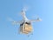 Drone quadcopter carrying mail box