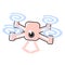 Drone or quadcopter, cute design element in spring colours