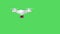 Drone Quadcopter on green screen, delivery Drone Flying with the background in Green Screen