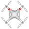 Drone, quadcopter top view. Isolated on a white background. Modern automatic drone. Aero.