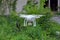 Drone quadrocopter DJI Phantom 3 Pro explores ruins.Ghost town in Eastern Europe.