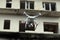 Drone quadrocopter DJI Phantom 3 Pro explores ruins.Ghost town in Eastern Europe.