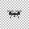 Drone quadrocopter icon flat