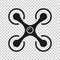 Drone quadrocopter icon in transparent style. Quadcopter camera vector illustration on isolated background. Helicopter flight