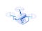 Drone, quadrocopter, uav Vector Illustration. Flying drone with camera