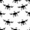 Drone Quadrocopter vector seamless pattern.