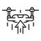 Drone rise up icon, outline style