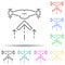 Drone rises multi color style icon. Simple thin line, outline vector of drones icons for ui and ux, website or mobile