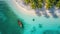 A drone\\\'s view captures a Caribbean paradise, turquoise waters, and palm-fringed serenity, Ai Generated