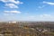 Drone scenery of Kyiv in sunny autumnal day.