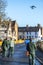 A drone is sent up by West Midlands Ambulance team to survey Bewdley floods