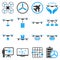 Drone shipment icon set