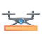 Drone shipping icon, cartoon style