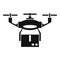 Drone shipping parcel icon, simple style
