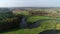 Drone shoot of wild natural river Drweca in Poland