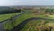 Drone shoot of wild natural river Drweca in Poland