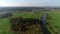 Drone shoot of wild natural river Drweca in Poland