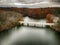 Drone shot of bridge Prettyboy Reservoir Park, Hampstead, Maryla