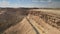 drone shot of the desert city Mitzpe Ramon near the Ramon Crater in the Negev Desert in southern Israel