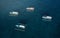 Drone Shot of Jukung Boats at Crystal Bay at Nusa Penida, Bali - Indonesia