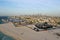 The drone shot of the Kite Beach and Dubai city