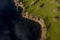 Drone shot Lake Coniston in the English Lake District