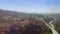 Drone shot over old beautiful villas in Tuscany, Italy