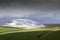 Drone shot of penyghent covered in snow