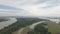 Drone shot of the rising water levels in the Mekong after heavy rains hit large parts of the country and caused flooding in field