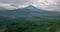 Drone shot of rural landscape in tropics of Indonesia